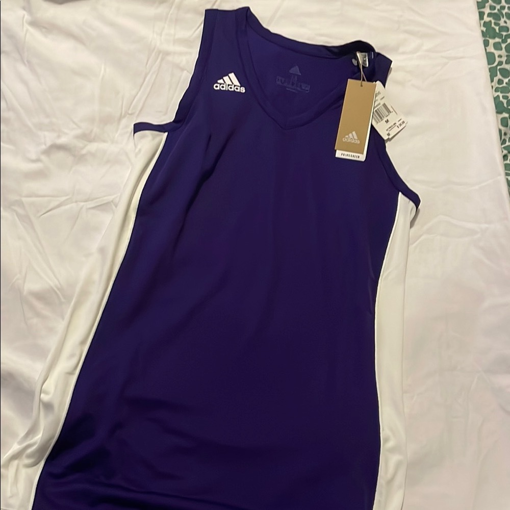 Adidas Purple and White Tank Top